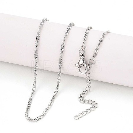 1.8MM Brass Singapore Chain Necklaces for Men Women NJEW-N057-02P-1