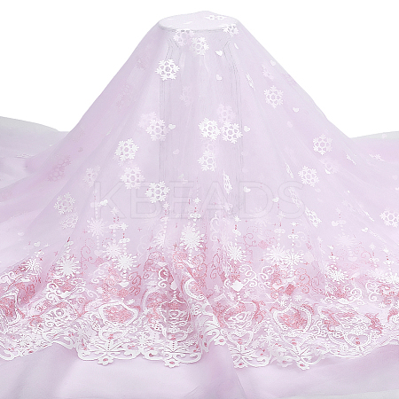 2M Polyester Snowflake Mesh Fabrics DIY-WH0622-388B-1