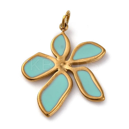 316 Surgical Stainless Steel Enamel Pendants STAS-K258-40F-G-1