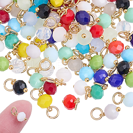 126Pcs 6 Sets Glass Rondelle Bead Charms FIND-HY0005-29-1