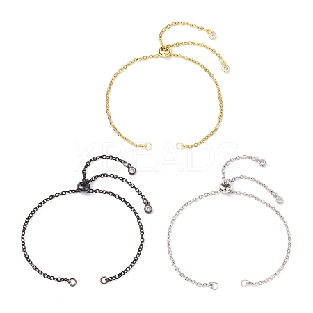 3Pcs 3 Colors Adjustable Stainless Steel Cable Chain Slider Bracelet Making AJEW-JB01230-1