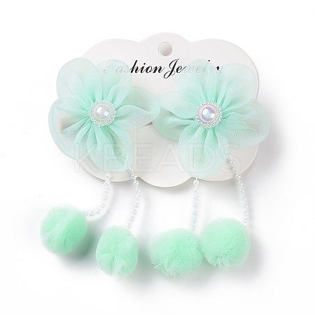 Flower Cloth Metallic Alligator Hair Clips LS-PHAR-D013-01E-1