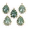 Natural Green Aventurine Faceted Pendants G-K347-12G-06-1