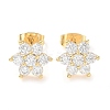 Brass Micro Pave Cubic Zirconia Stud Earrings X-EJEW-P247-05G-01-1