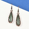 Brass Natural Mixed Stone Teardrop Dangle Earrings G-B149-15R-4