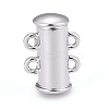 2-Strands 4-Holes Tube Brass Magnetic Slide Lock Clasps KK-D472-P-NF-1