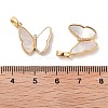 Double Butterfly Brass Micro Pave Clear Cubic Zirconia Pendants KK-B102-19G-3