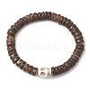 Coconut Disc Beaded Stretch Bracelets BJEW-JB10465-02-1