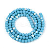 Frosted Opaque Glass Beads Strands GLAA-T032-P4mm-MBB13-2