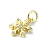 Brass Micro Pave Clear Cubic Zirconia Charms KK-H475-55G-02-2