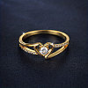 Heart Brass Micro Pave Clear Cubic Zirconia Finger Rings FS-WG243FC-02-1
