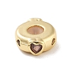 Valentine's Day Brass Micro Pave Clear Cubic Zirconia Beads LS-KK-K361-06G-2