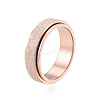 201 Stainless Steel Sand Blast Rotating Finger Ring RJEW-N043-06RG-1