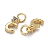 Brass Micro Pave Clear Cubic Zirconia Pendants ZIRC-Z011-35C-2