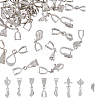 30Pcs 8 Style Rack Plating Brass Micro Pave Clear Cubic Zirconia Ice Pick Pinch Bails & Snap on Bails KK-HY0002-82-1