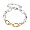 304 Stainless Steel Link Chain Bracelets for Women LS-BJEW-K291-02GP-2