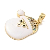 Christmas Brass Micro Pave Cubic Zirconia Pendants KK-K305-07D-01-2
