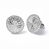 Non-Tarnish 304 Stainless Steel Flower Stud Earrings for Women EJEW-F300-15P-1