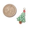Christmas Themed Glass Seed Beaded Pendants PALLOY-MZ00868-02-2