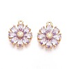 Real 18K Gold Plated Brass Micro Pave Cubic Zirconia Pendants KK-S360-043B-NF-1