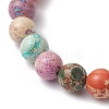 Natural Imperial Jasper Round Beaded Stretch Bracelets for Men Women BJEW-JB11956-4