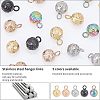30Pcs 5 Colors Ion Plating(IP) 304 Stainless Steel Charms STAS-UN0027-57-4