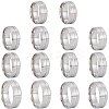 14Pcs 7 Styles Stainless Steel Grooved Finger Ring Settings STAS-SC0010-65P-1