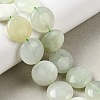 Natural Flat Round Xiuyan Jade Beads Strands G-L245-03A-2