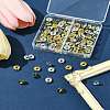 120Pcs 2 Colors Brass Rhinestone Spacer Beads RB-FS0001-05B-9