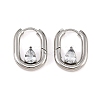 304 Stainless Steel Cubic Zirconia Hoop Earrings for Women SA-CBAF36C-05P-2