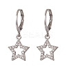 Clear Cubic Zirconia Dangle Leverback Earrings EJEW-JE05206-01-3