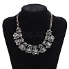 Fashion Women Jewelry Zinc Alloy Glass Rhinestone Bib Statement Choker Collar Necklaces NJEW-BB15143-D-6