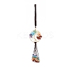 Wire Wrapped Chips Natural Gemstone Big Pendant Decorations HJEW-JM00831-02-2