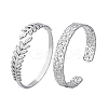 2Pcs 2 Styles 304 Stainless Steel Cuff Bangles BJEW-PH0004-49-6