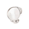 Hollow Star 304 Stainless Steel Open Cuff Ring Components STAS-F366-07E-P-1