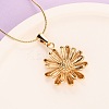 304 Stainless Steel Flower Pendant Snake Chain Necklaces for Women NJEW-F354-11A-G-3