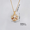 Elegant Vintage Windmill Brass Micro Pave Cubic Zirconia Pendant Necklaces OX5726-4-1