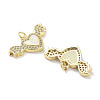 Brass Micro Pave Clear Cubic Zirconia Pendants KK-L213-011G-02-2
