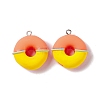 Two Tone Opaque Imitation Food Resin Pendants RESI-G046-13P-2