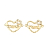 Mother's Day Brass Micro Pave Clear Cubic Zirconia Word Mama Connector Charms KK-F931-17A-G-1