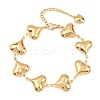 304 Stainless Steel Heart Link Chain Bracelets for Valentine's Day Gift LS-BJEW-D359-17A-G-2