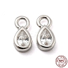 Real Platinum Plated Rhodium Plated 925 Sterling Silver Charms STER-K176-03D-P-1