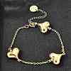 304 Stainless Steel Link Bracelets for Women BJEW-P354-01A-G-1