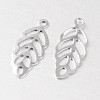Non-Tarnish Hollow Leaf 316 Surgical Stainless Steel Filigree Charms X-STAS-M258-06-2