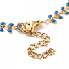 Enamel Ear of Wheat Link Chains Bracelet BJEW-P271-02G-02-4
