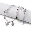 Brass Micro Pave Clear Cubic Zirconia Beaded Necklaces NJEW-Z059-05P-3