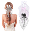SUPERFINDINGS 3Pcs 3 Colors Polyester Mesh Big Bowknot Hair Barrettes OHAR-FH0001-14-1