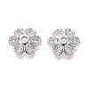 Brass Micro Pave Clear Cubic Zirconia Bead Caps KK-Q071-07P-02-1