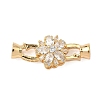 Flower Brass Micro Pave Cubic Zirconia Fold Over Clasps KK-S531-30G-C-1