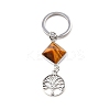 Natural Tiger Eye Pyramid Detachable Pendant Keychain PW-WG20082-02-1